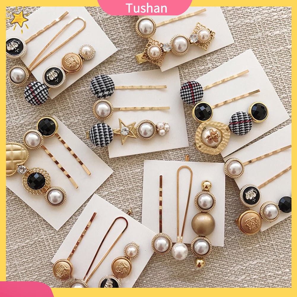 Set 3 Kẹp Tóc Nữ Đính Ngọc Trai