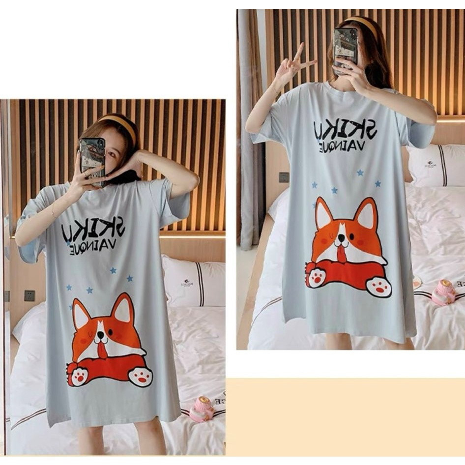 Đầm ngủ - Váy mặc nhà -chất liệu cotton-mềm- mát -mịn