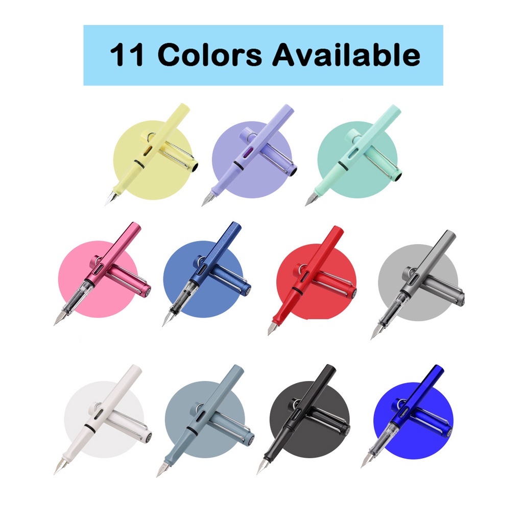 Bộ Bút Máy Màu Xanh/Đen Ngòi 0.38mm Chất Lượng Cao