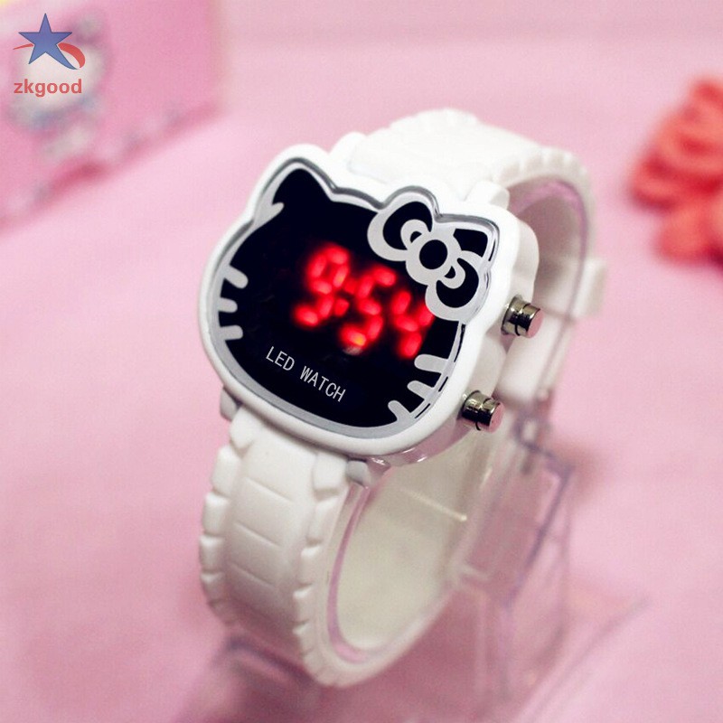 Đồng hồ điện tử hình Hello Kitty chống thấm nước đa năng cho bé gái