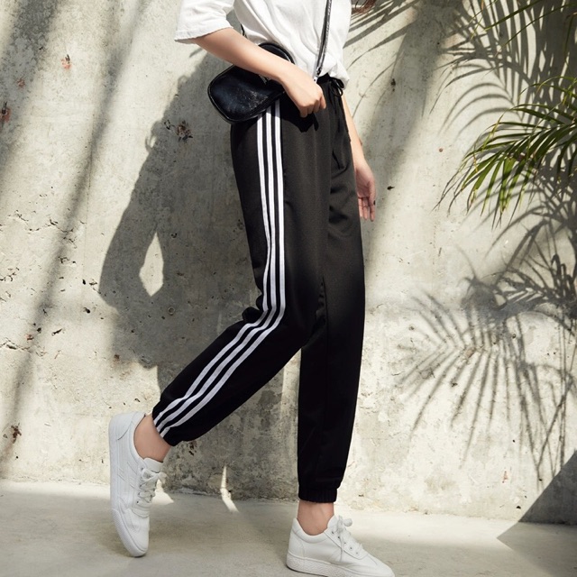 [Mã FAMAYWA2 giảm 10K đơn 50K] Quần thể thao 3 sọc Unisex, quần jogger 3 sọc trắng