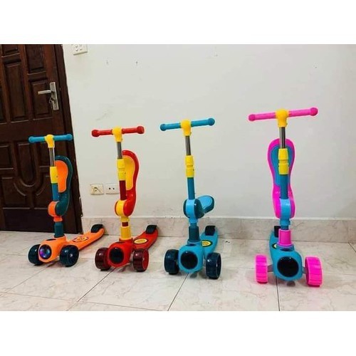 Xe scooter, xe chòi chân 3in1 có đèn led và ghế ngồi gấp gọn