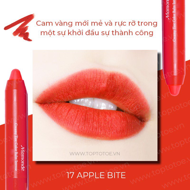 Son Bút Chì Có Dưỡng Siêu Mềm Môi Mamonde Creamy Tint Color Balm Glide No.17