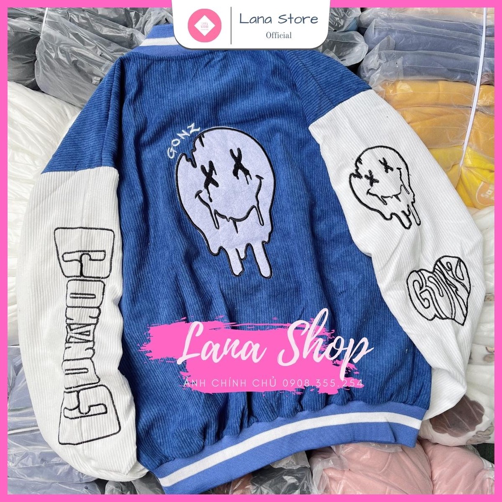 [Mã SKAMFSW175 giảm 10K đơn 50K] Ảnh Thật Áo Bomber Nhung Gân Thêu G Chất Nhung Mịn Đẹp Form rộng Unisex Nam Nữ Couple