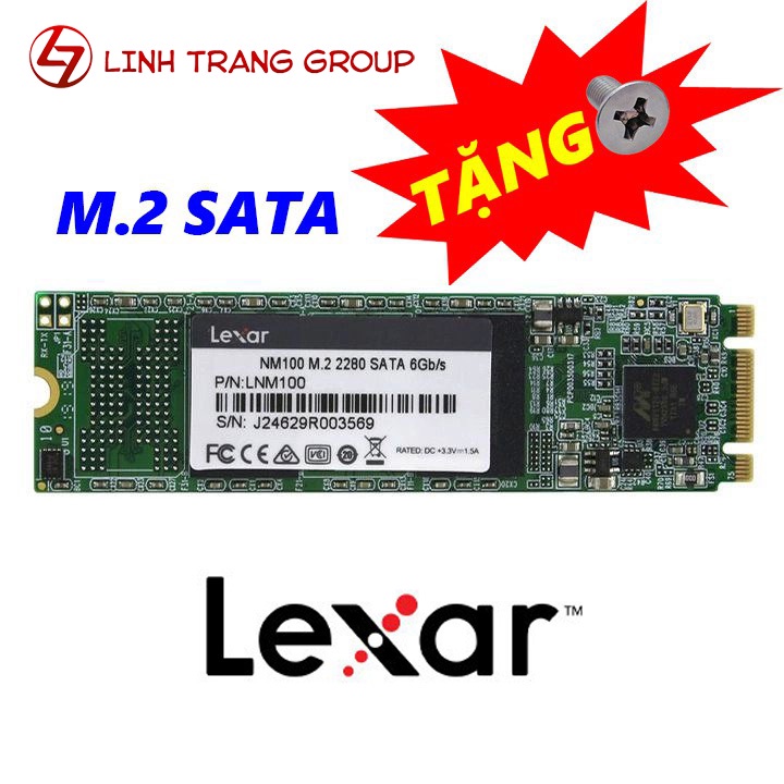 [Mã 253ELSALE hoàn 7% đơn 300K] Ổ cứng SSD M.2 SATA Lexar NM100 128GB - bảo hành 3 năm SD18 SD19