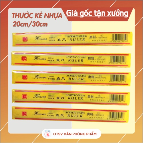 Thước Kẻ Deli Trong Suốt Tiện Lợi Cho Học Sinh, sinh viên, loại 20cm, 30cm