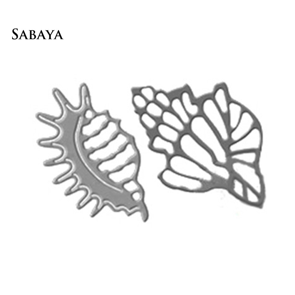 Bộ khuôn cắt giấy làm từ kim loại hình vỏ sò trang trí Scrapbook