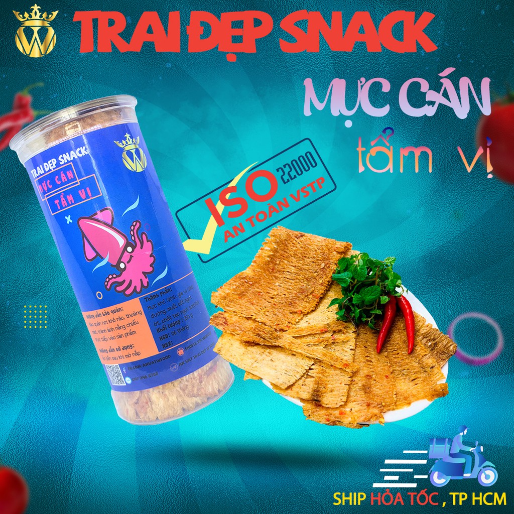 1KG MỰC CÁN TẨM VỊ - TRAI ĐẸP SNACK