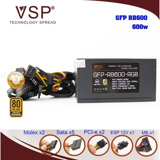 Nguồn Máy Tính VSP Prima RB600 80Plus BH 36 tháng