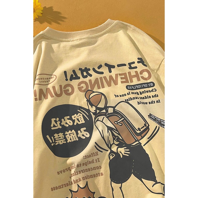 Áo thun HIIXIIVI 100% cotton tay ngắn cổ tròn in hình thời trang mùa hè Hàn Quốc 2022