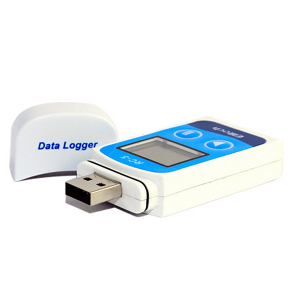 RC-5 LCD Display USB Temperature Data Logger Recorder External Sensor-Blue