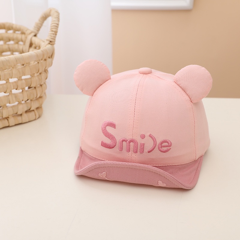 Mũ nón em bé trai bé gái từ 0-2 tuổi lưỡi trai bóng chày tai gấu smile ( Mũ Gấu Smile )