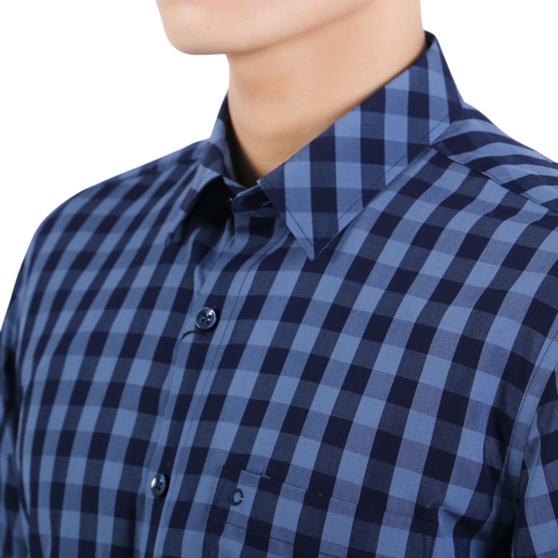 Áo sơ mi dài tay Nam Owen  Bamboo Regular Fit màu Navy xanh đậm - AR23375D