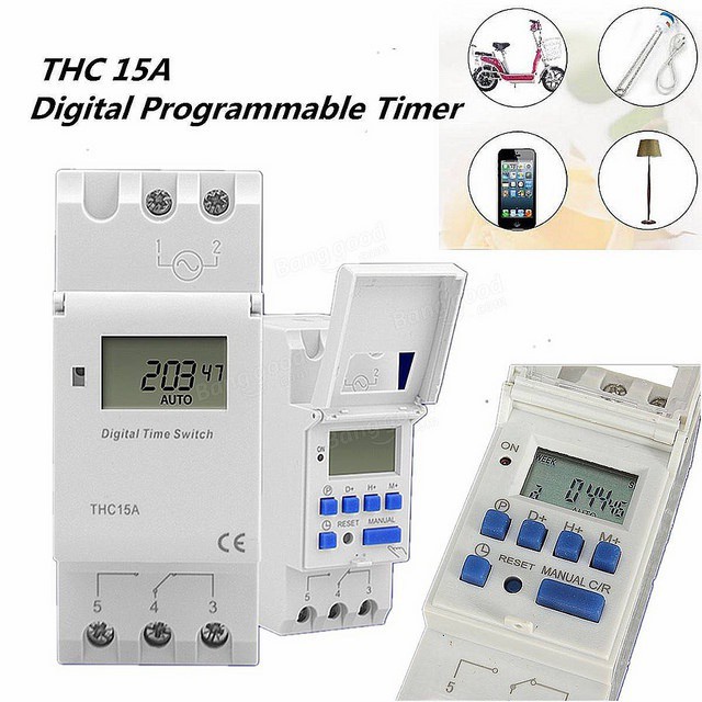 Công tắc hẹn giờ THC15A lập trình điện tử timer hẹn giờ điện tử 17 chương trình - Hàng chuẩn