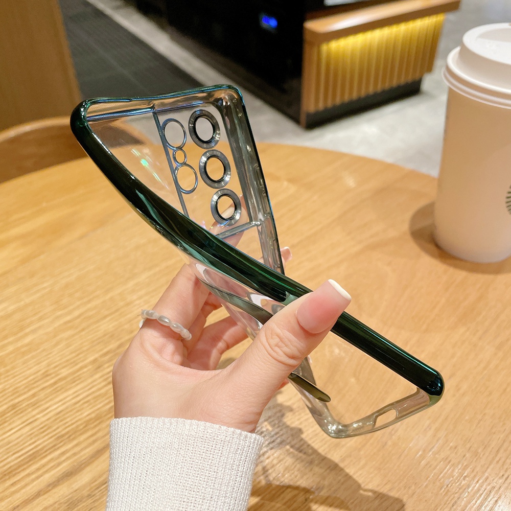 Ốp Điện Thoại Mặt Kính Trong Suốt Bảo Vệ Camera Cho Samsung Galaxy S23 S22 S21 Ultra S23 Plus