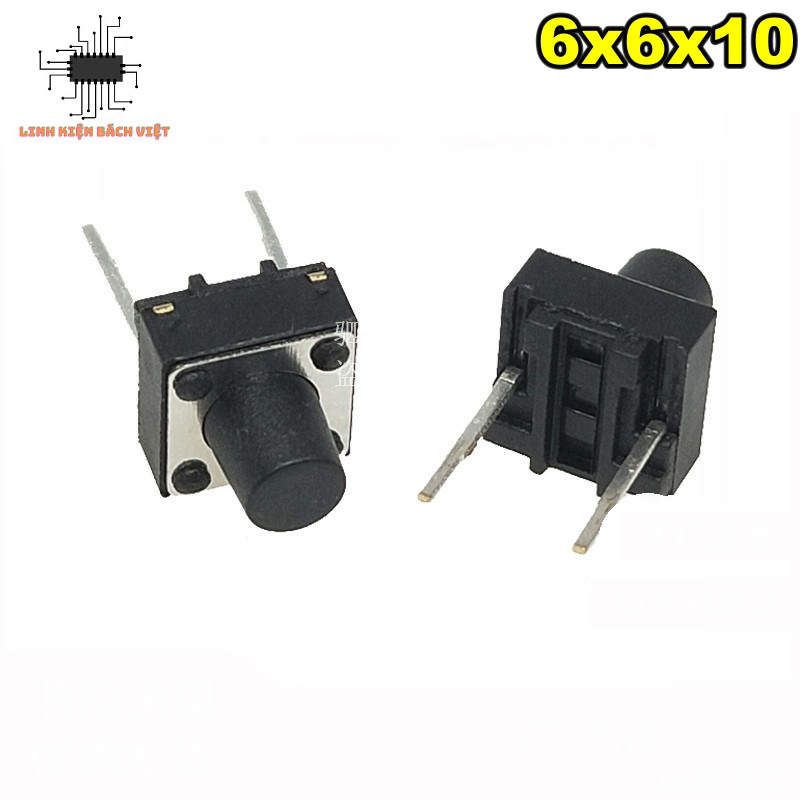 Nút nhấn 2 chân 6x6x10mm