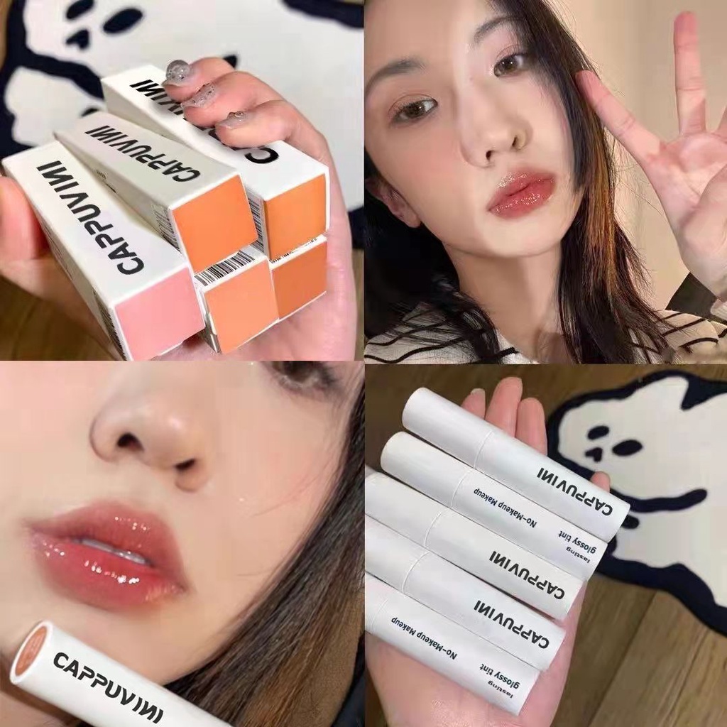 Son bóng trang điểm CAPPUVINI màu sắc tự nhiên dễ sử dụng lâu trôi dưỡng ẩm