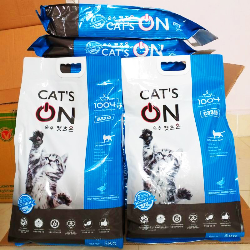 (Bao 5Kg) Thức ăn hạt cho mèo CAT’S ON Hàn Quốc bao 5kg chính hãng