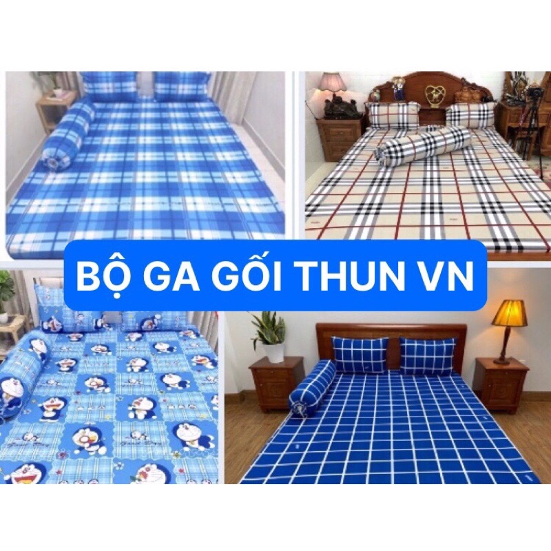 GIÁ SỈ Bộ ga gối thun lạnh Việt Nam xịn -mềm mát giá tốt nhất đủ size