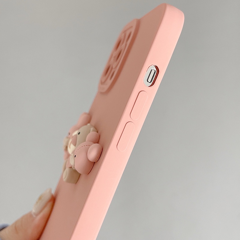 Ốp điện thoại gấu thỏ hồng xinh xắn cho iPhone 13Pro Max 13Pro 13 12ProMax 12Pro 12Mini 11 Pro Max X XS Max XR 7 8 Plus | BigBuy360 - bigbuy360.vn