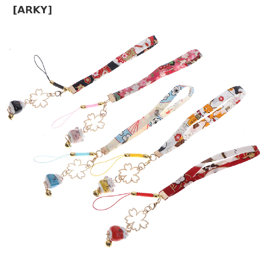 [ARKY] Dây Đeo Điện Thoại Hình Hoa Cúc / Mèo Có Chuông Trang Trí Quyến Rũ