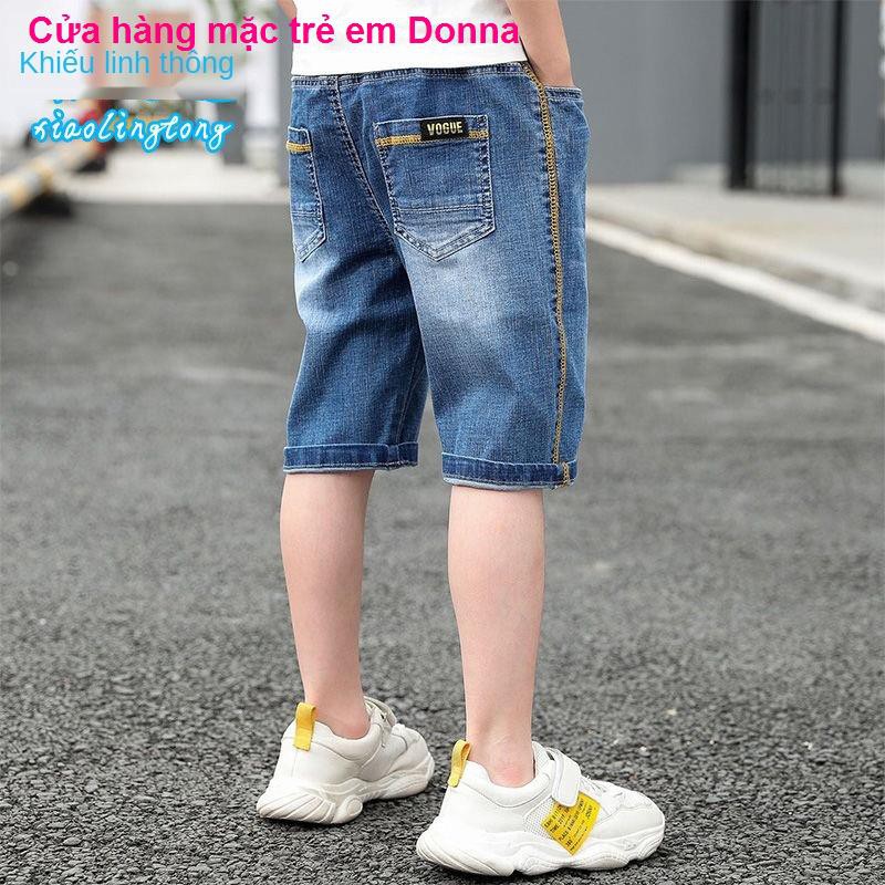 thời trang trẻ emBoy Cowboy Quần ngắn mùa hè 2020 áo trẻ em mới Năm bảy trong lớn Phiên bản tiếng Hàn của phần mỏn
