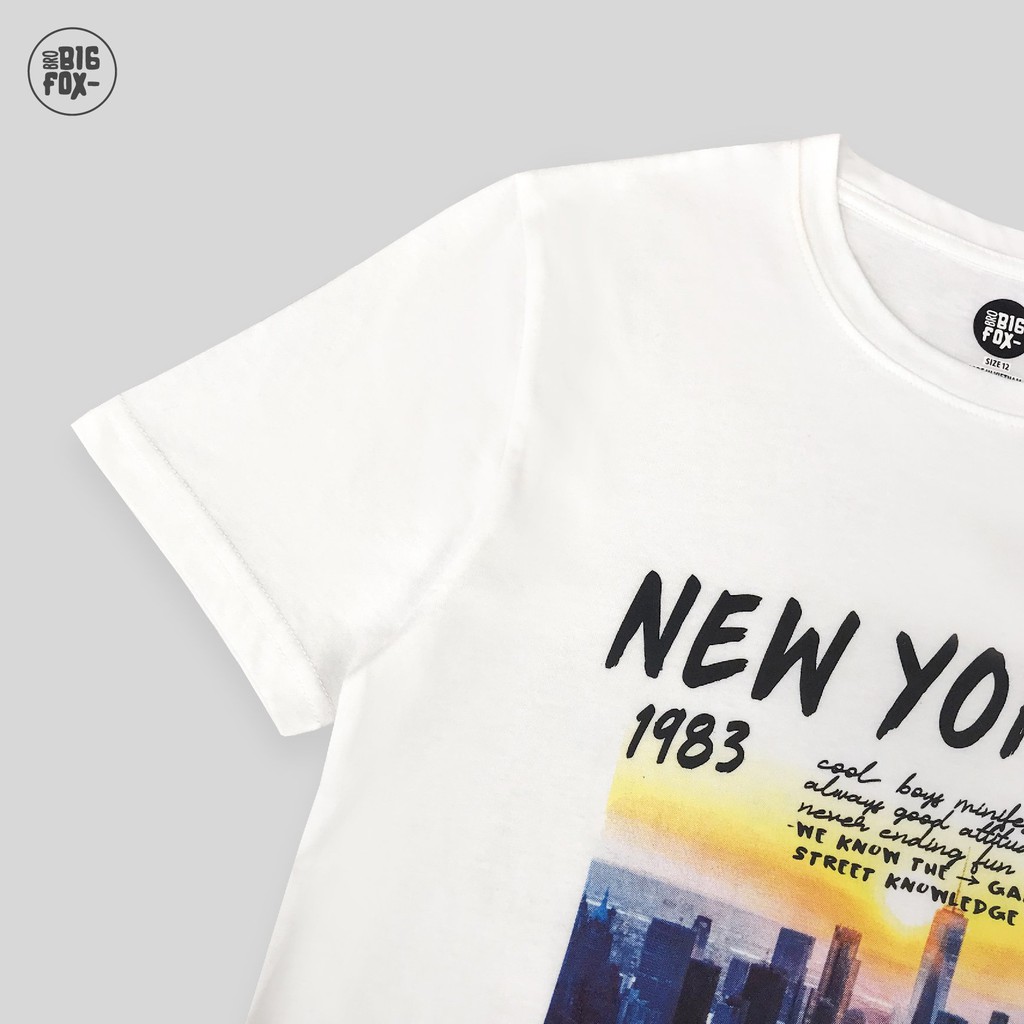 [MÃ BIGFBIF10 GIẢM 10K] Áo Bé Trai Size Đại Bigfox, Áo Thun Trẻ Em Newyork Dictric212 12-15, Chất Cotton