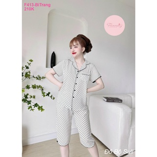 Đồ Bộ Pijama Lụa Cao Cấp Lửng F413 - Đồ Bộ Suli