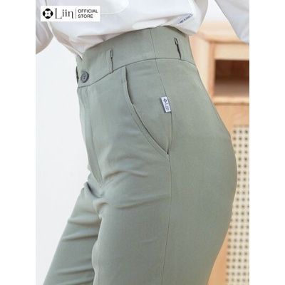 Quần suông nữ Linbi màu xanh ngọc, dáng công sở thanh lịch, hiện đại Liin cloithing Q3428 | BigBuy360 - bigbuy360.vn
