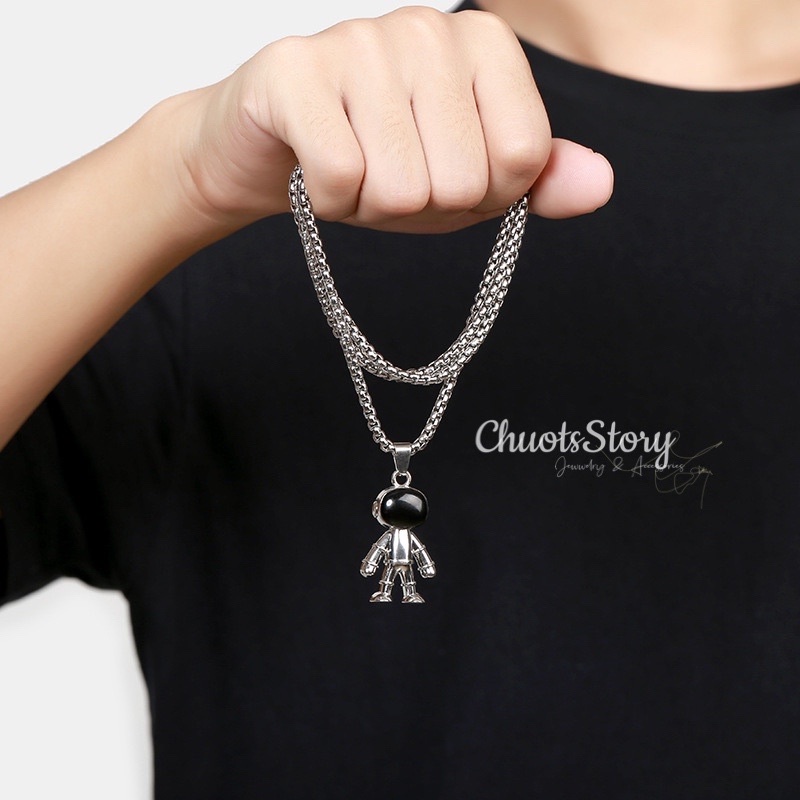 Vòng cổ titan không gỉ hình phi hành gia, dây chuyền nam nữ unisex cá tính- VCT0010 - ChuotsStory