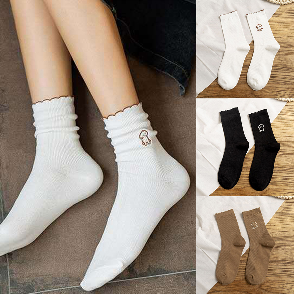 Tất Chân Nữ Mềm Mại In Hình Chú Chó Dễ Thương