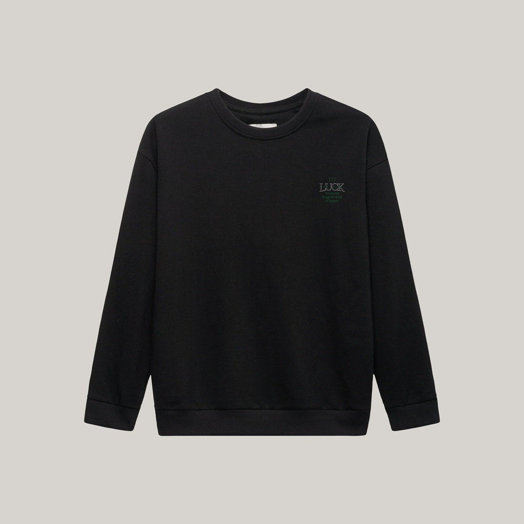 Áo Nỉ Đen Dài Tay Nam UNICUS Angel Number Sweater
