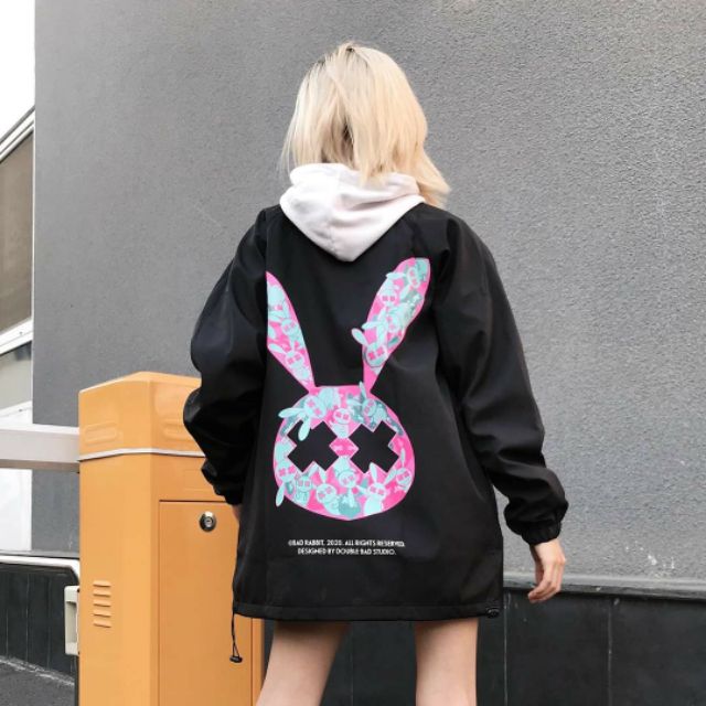 Áo Khoác Dù Rabbit Đầu thỏ unisex (Ảnh thật 100%)