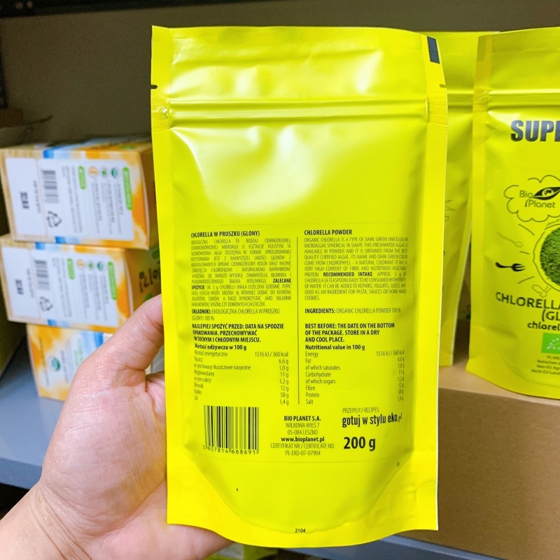 Bột tảo lục Chlorella hữu cơ 200g