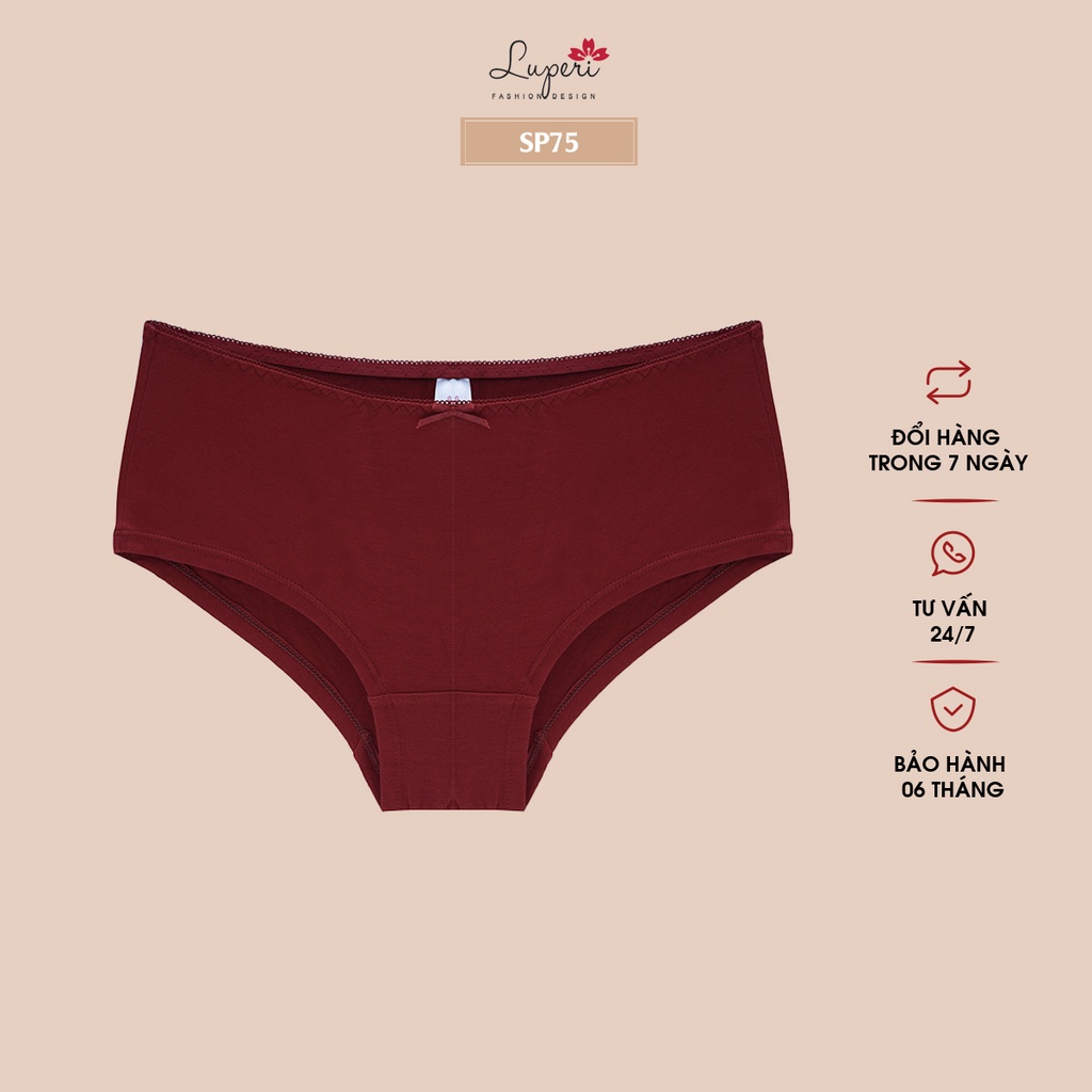 Quần Lót Nữ Cotton Nhập Khẩu Cạp Cao LUPERI SP75 Dáng Hipster Mềm Mịn, Co Giãn, Không Lằn Mông, Kháng Khuẩn, Khử Mùi Tốt