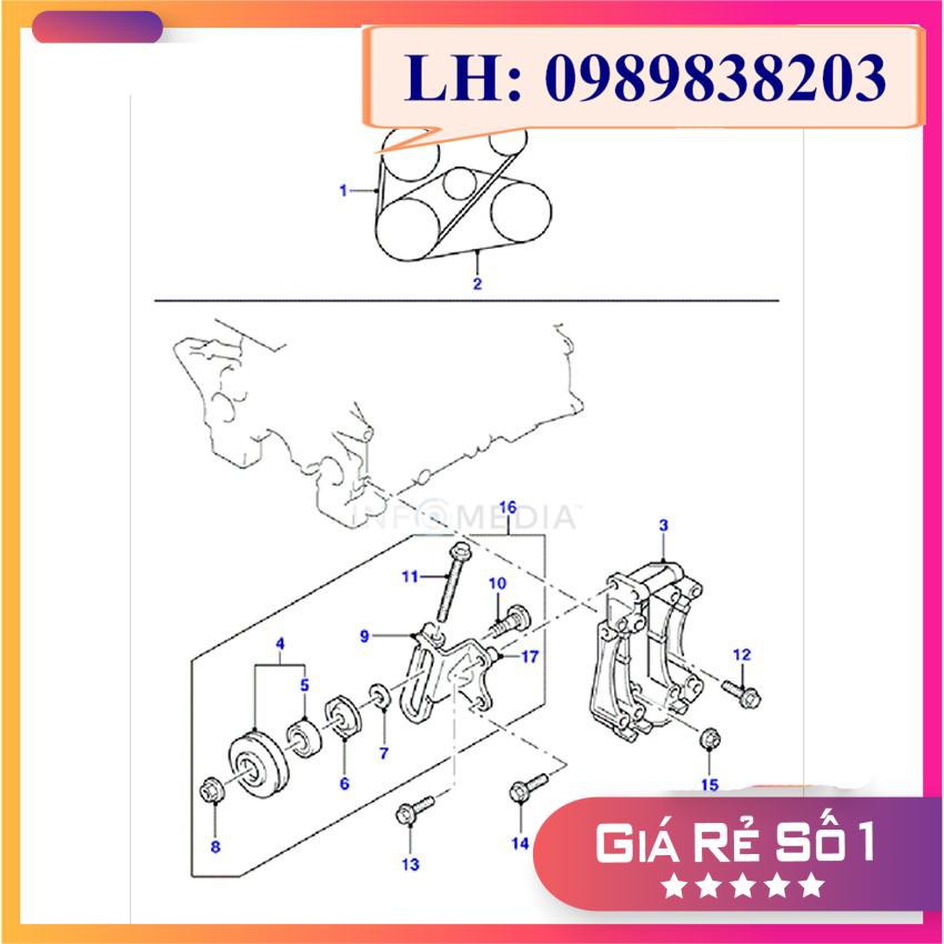 Dây curoa lốc lạnh Ford Everest 2009-2012, 2.5L