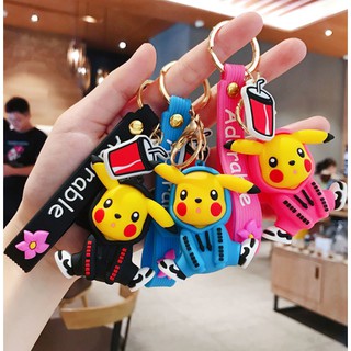 Móc chìa khóa hình pikachu bằng silicon , hoạt hình sáng tạo