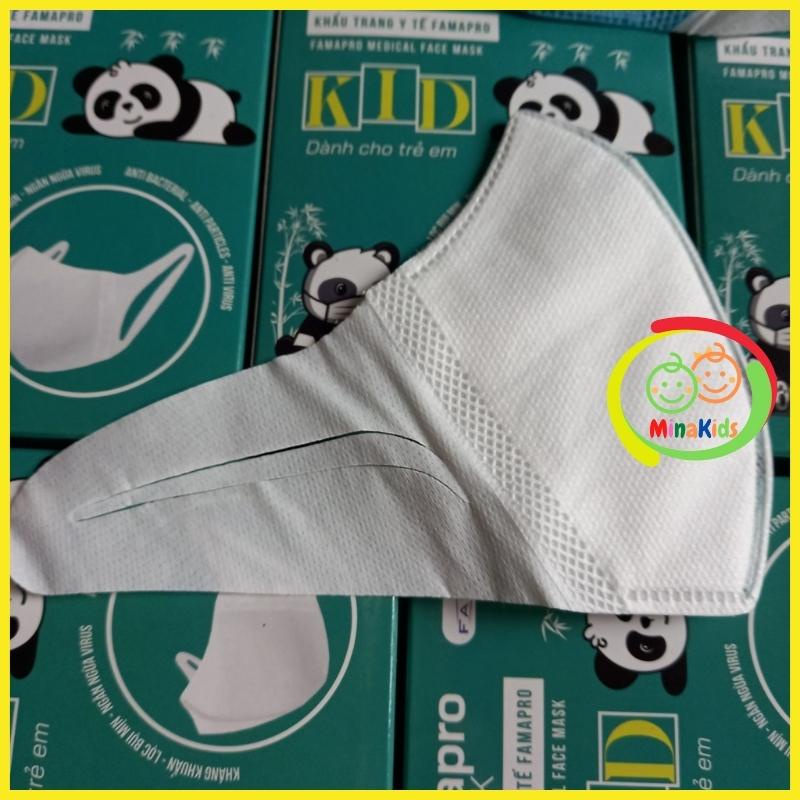 Hộp 10 Chiếc Khẩu Trang Y Tế Trẻ Em Famapro 5D Mask Kid Quai Vải Nam Anh 3 Lớp Cho Bé Dưới 10 Tuổi KT12