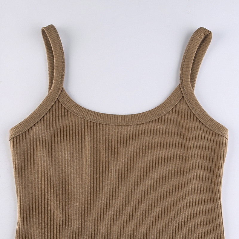 Jumpsuit Sát Nách Màu Trơn Thiết Kế Hở Lưng Quyến Rũ