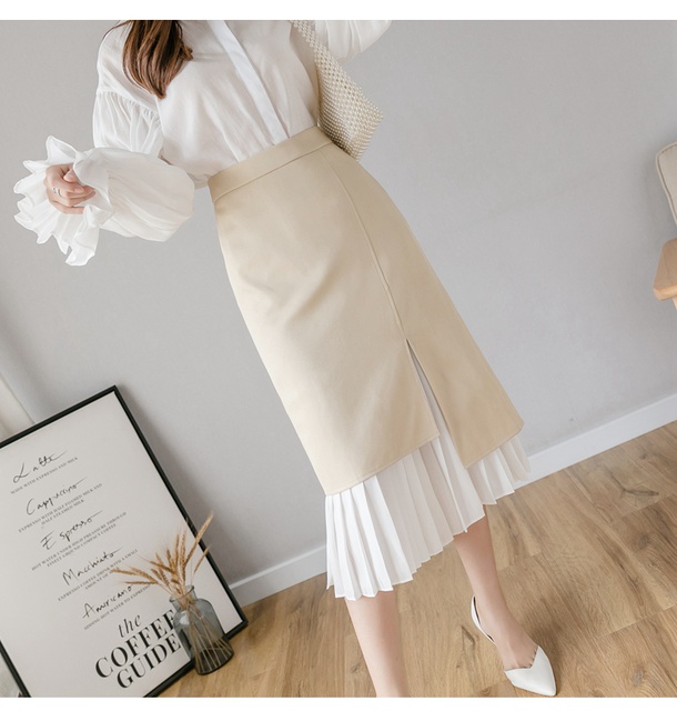 chân váy dáng suông phối xòe dài 80cm