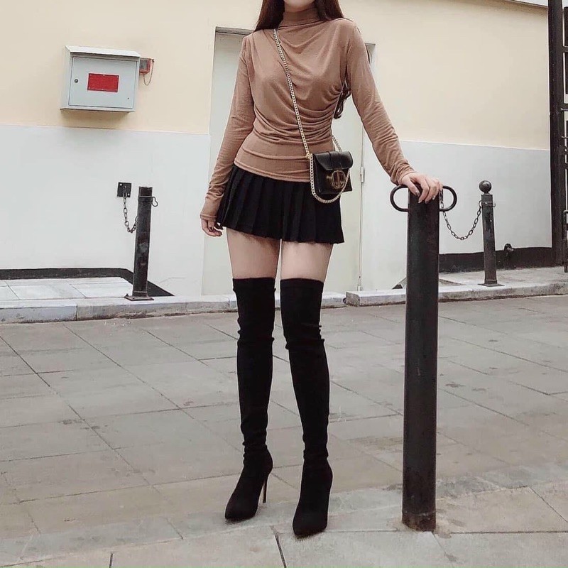 Boot đùi da lộn dáng mới Form siêu ôm chân