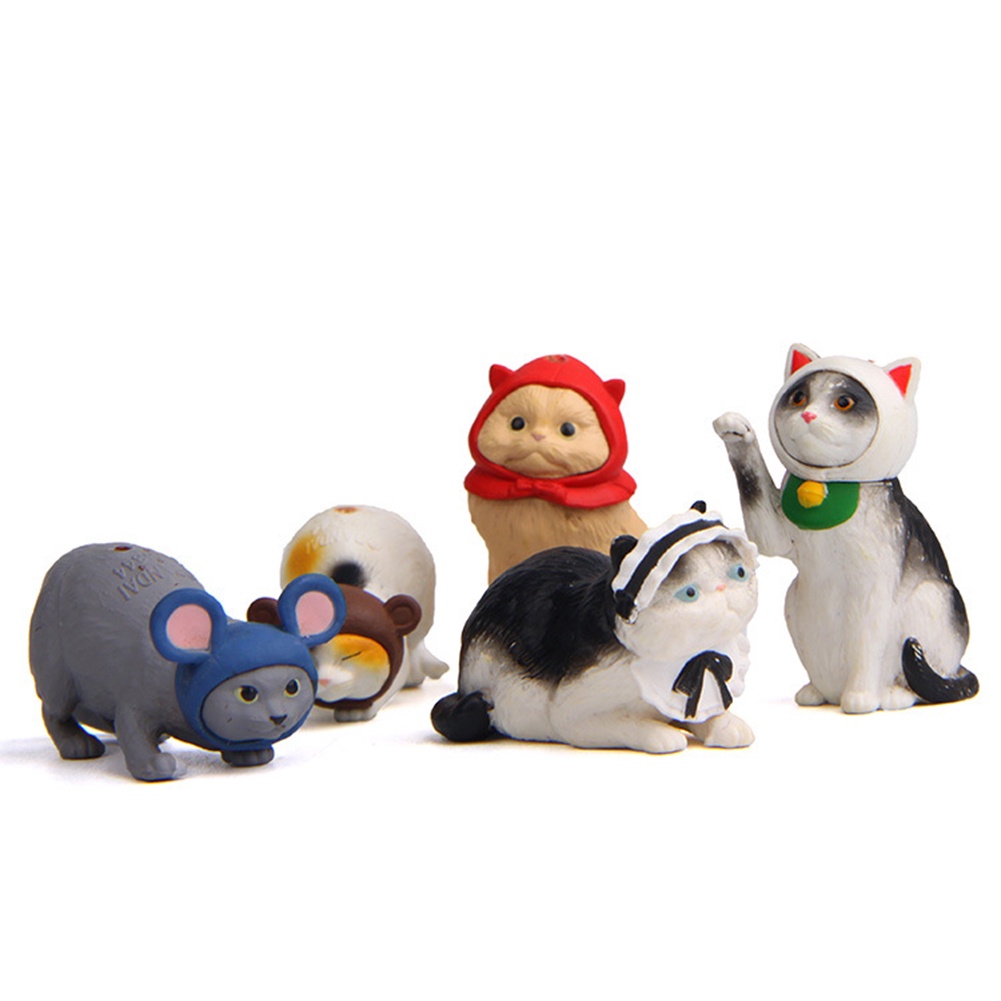 Set 5 mô hình chú mèo hóa trang mini đáng yêu xinh xắn