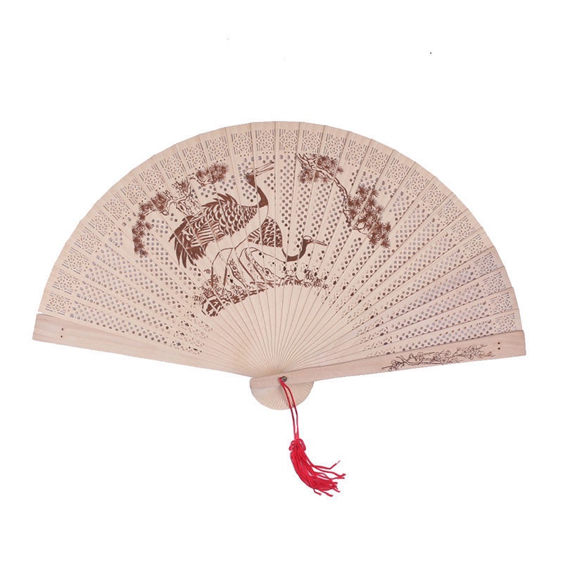 Quạt Xếp Bằng Gỗ Đàn Hương Phong Cách Trung Hoa Kèm Hộp Đựng Làm Quà Tặng Độc Đáo
