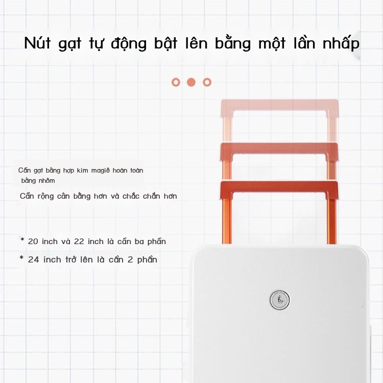 ▧ Khung nhôm rộng hành lý xe đẩy nữ 22 inch xe đẩy vali lên máy bay