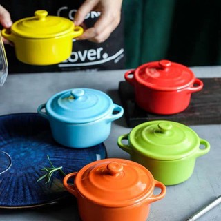 Bát sứ ăn dặm hình nồi có nắp