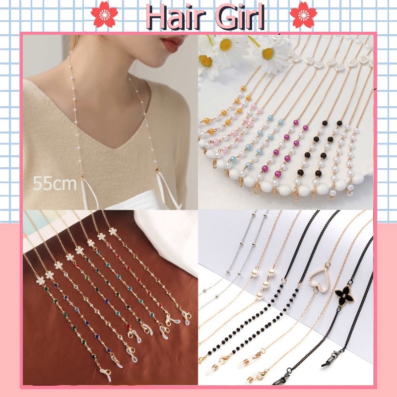 Mới Dây Đeo Khẩu Trang Đính Hạt Ngọc Trai Phong Cách Hàn Quốc 2022