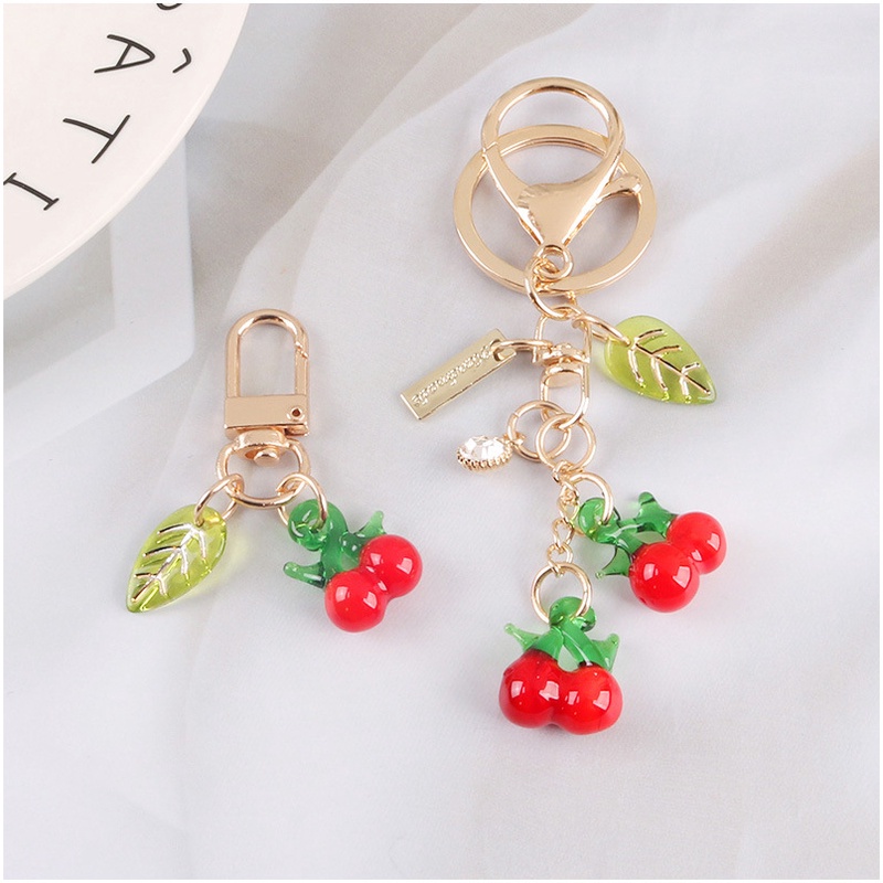 Phụ Kiện Móc Khóa Hình Trái cherry Bằng Nhựa acrylic Dễ Thương