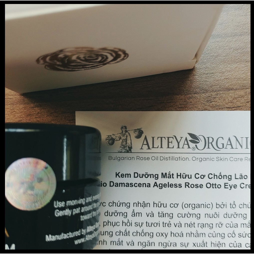 Kem Dưỡng Mắt Hữu Cơ Alteya Organics Bio Damascena Ageless Rose Otto Eye Cream, 15ml