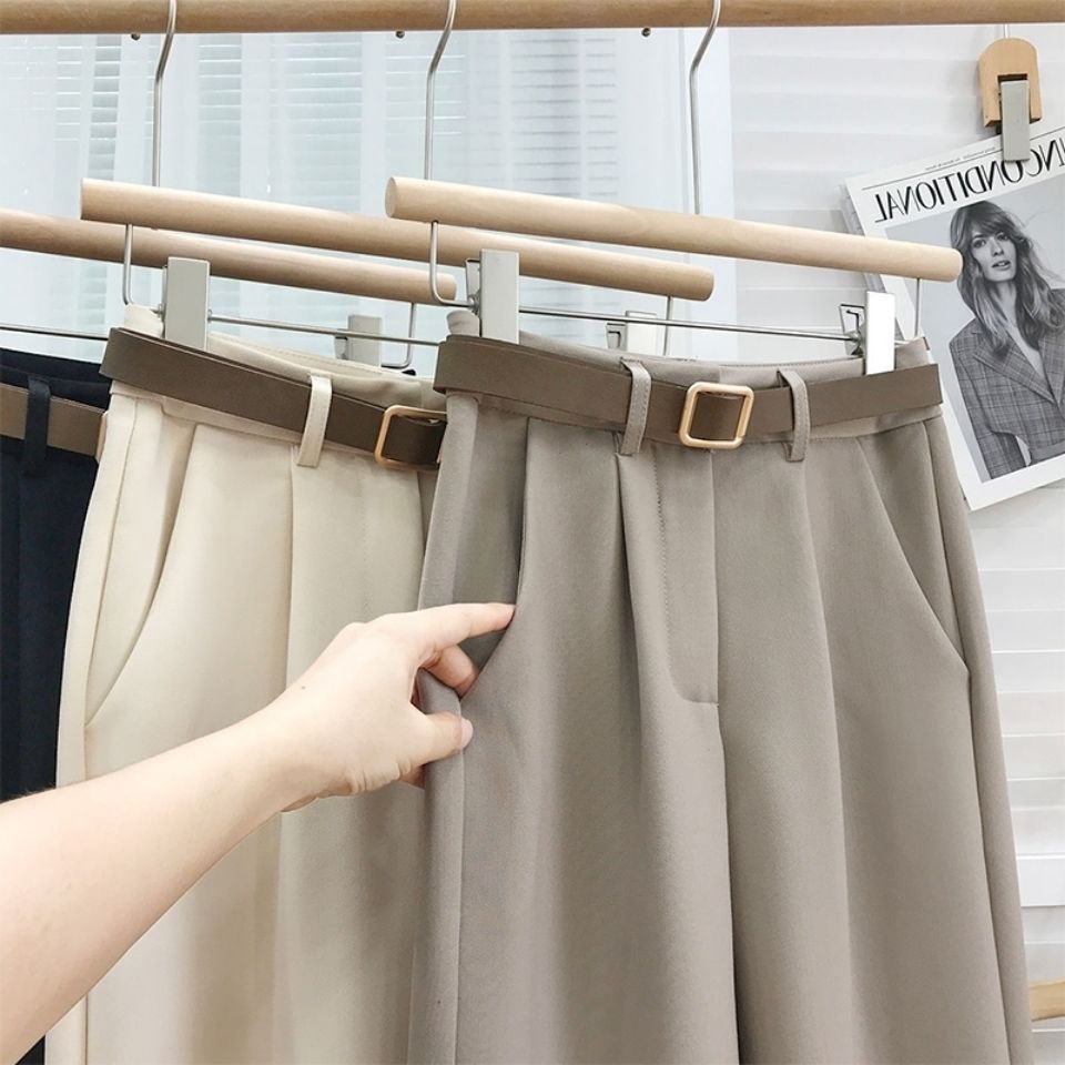Quần Dài Lưng Cao Dáng Rộng Phong Cách Retro Hợp Thời Trang