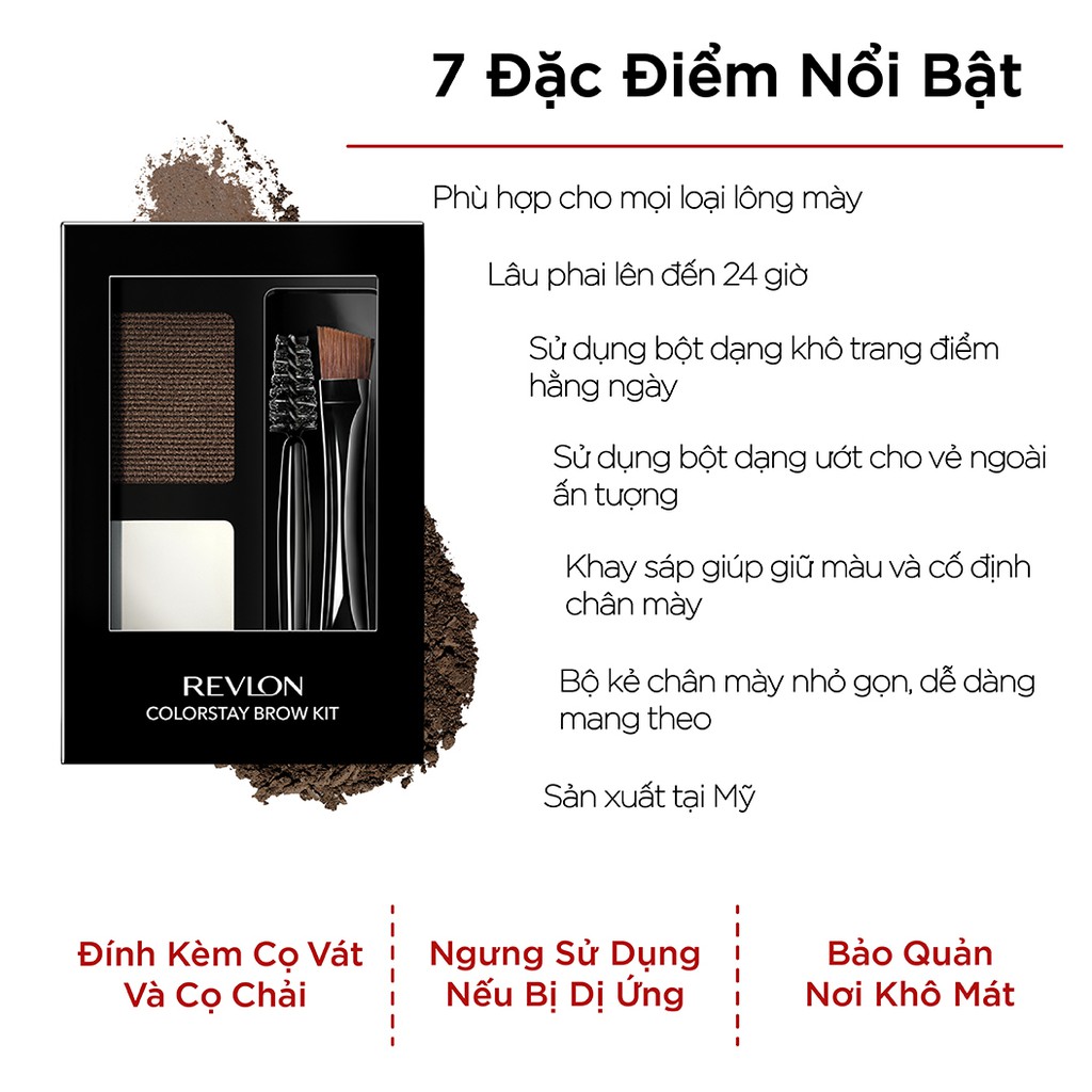 Bộ Kẻ Mày Revlon Colorstay Brow Kit 1.42g .# 102 Nâu Đậm